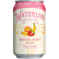 Waterloo Sparkling Water, Banana Berry Bliss Naturally Flavored, 12 Fl Oz Cans (Pack of 12) – Zero Calories and Zero Sugar or Sweeteners
