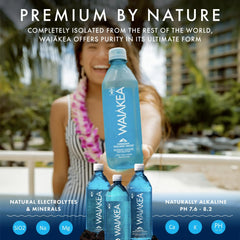 Waiākea - Hawaiian Volcanic Naturally Alkaline Water - Pēpē 24 Pack (330 mL, 11.1 Fl Oz) - pH Range 7.6 to 8.2 - Natural Volcanic Rock Filtration - Electrolytes and Minerals - Water Bottles 24 Pack