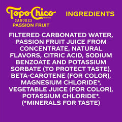 Topo Chico Sabores Passionfruit Flavored Sparkling Water, 12 fl oz, 8 Pack