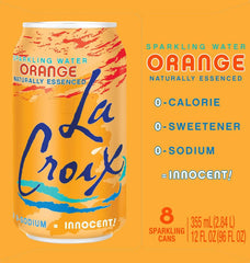 La Croix Sparkling Water, Orange, 12 Fl Oz (pack of 8)